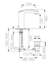Robinet de salle de bain élégant à levier unique et monotrou, en acier inoxydable italien de haute qualité, avec cartouche de valve, à poser sur le plan, finition brossée