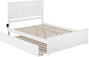 Cama nido doble XL tradicional hecha a mano con cabecero de panel blanco – Estructura de madera maciza - Product Image 4