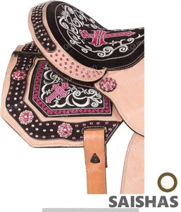 Selle en cuir véritable légère de qualité supérieure fabriquée à la main de style occidental pour la performance de rodéo de course de baril - Product Image 2