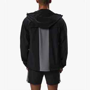 Vestes d'entraînement à capuche enduites unisexe avec logo personnalisé et demi-fermeture éclair Vestes coupe-vent en nylon de qualité supérieure - Product Image 5