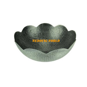 Bol à chocolat martelé en métal Bol à chocolat doux fait à la main de finition personnalisée Bol à chocolat design de forme ronde - Product Image 1