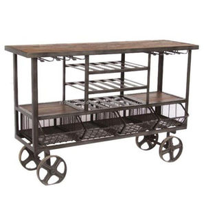 2025, superventas, carrito de Bar moderno, carrito de Bar de vino, carrito de servicio para cocina con espacio de almacenamiento, marco de madera y Metal - Product Image 4