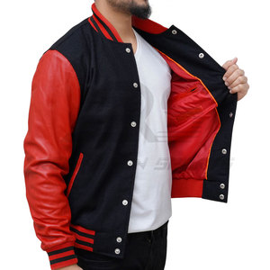 แจ็คเก็ตเบสบอลขนแกะสไตล์เท่สำหรับผู้ชาย - Product Image 4