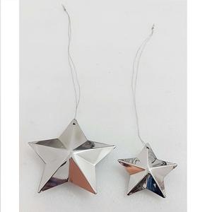 Décoration de Noël mobile de luxe en argent moderne, artisanale, découpée au laser, de qualité supérieure, en forme d'étoile - Product Image 1