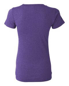 T-shirt à manches courtes en triblend pour femmes. T-shirt pour femme Bella, logo de la marque Sustain, coupe ajustée, mélange de tissus respirant, violet - Product Image 3
