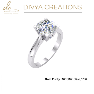 Anillo de oro de 10K para mujer con diamante cultivado en laboratorio VS Clarity Joyas de color blanco y dorado a la moda - Product Image 3
