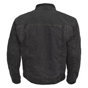 แจ็กเก็ตผ้ายีนส์เสริมเกราะป้องกัน CE สำหรับผู้ชายเสื้อแจ็กเก็ตมอเตอร์ไซค์สีดำ - Product Image 2