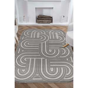 Alfombra Moderna Crema Netline Home Depot Amorf AR008, Polipropileno y Poliéster Duraderos, Fácil de Limpiar, No Desprende Pelusa, Conveniente para Uso Doméstico - Product Image 3