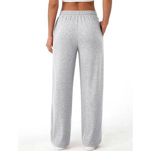 กางเกงลำลองขายาวสำหรับผู้หญิงกางเกงลำลองขากว้างกางเกงใส่ออกกำลังกายมีกระเป๋าสวมใส่สบายสำหรับฤดูใบไม้ร่วง - Product Image 4