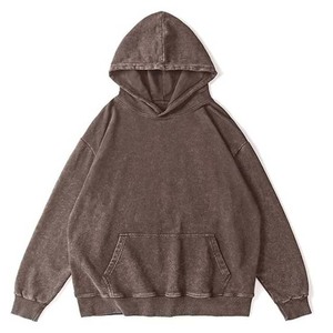 Sudaderas con capucha de algodón pesado del fabricante para hombre, ropa informal con lavado ácido único, Jersey de invierno con hombros caídos, patrón sólido - Product Image 4