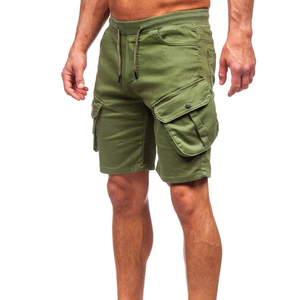 Venta al por mayor de los hombres Cargo Shorts Elástico Casual Hombres Cargo Pantalones cortos de algodón French Terry Fabric Sweat Shorts Cintura Streetwear - Product Image 4