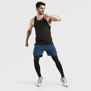 High Street Design hommes bleu marine séchage rapide Gym Shorts d'entraînement hommes Shorts de course avec taille élastique et Logo personnalisé en vrac - Product Image 3