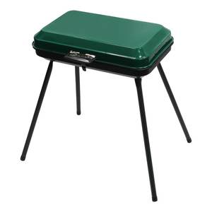 Boîte de charbon de bois pour barbecue de 30 à 49 pièces avec grille verte 39099 pour le camping - Product Image 4