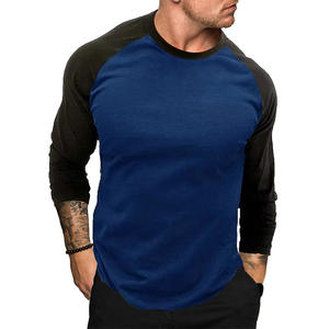 Men's Long-Sleeved Casual <b>Patchwork</b> T-Shirt Knitted Fabric Breathable Solid Style With Turtleneck Collar <b>Top</b> T-shirt for men - Product Image 5