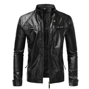 Chaqueta de Cuero para Hombre, Estilo Vintage, Diseño Elegante y Minimalista, Uso Diario, Corte Ajustado - Product Image 1