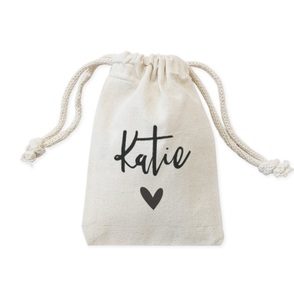 Vente en gros de sacs à chaussures à cordon en coton biologique personnalisés sacs écologiques en coton blanc avec logo - Product Image 3