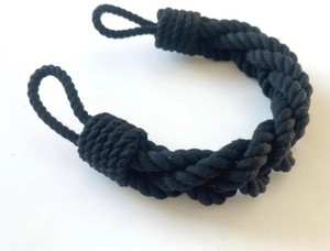Abrazaderas para Cortinas de Cuerda de Algodón Negra, Trenza de Cuatro Hebras, Hechas a Mano - Product Image 4
