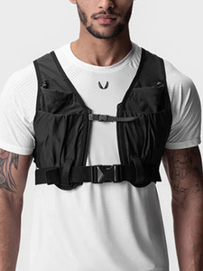 เสื้อกั๊กผู้ชายน้ำหนักเบาแห้งเร็วเสื้อออกกำลังกายกลางแจ้งกันน้ำกันลมเสื้อแจ็คเก็ตกีฬาพับได้มีหลายกระเป๋าสำหรับการเดินป่า - Product Image 3