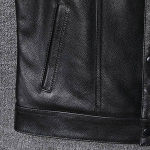 Meilleure vente hommes décontracté hiver sans manches en cuir gilet haute qualité fermeture à glissière respirant coupe-vent imperméable inspiré - Product Image 6