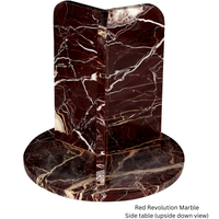 Table d'appoint minimaliste moderne en marbre rouge exotique, table de chevet, base en piédestal, plateau fait main, meubles pour la maison, chambre à coucher, appartement