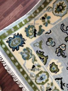 Tapis Vintage 3x5 Vert Déesse Oushak Realm Tapis noué à la main Luxueux Salon Sol avec Belle Prière Design - Product Image 5