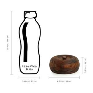 Boîte à chapati en bois naturel de qualité supérieure, fabriquée à la main, de qualité alimentaire, compatible lave-vaisselle, avec couvercle à rabat hermétique, pour une cuisine moderne - Product Image 2