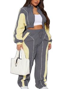 Conjunto de 2 Piezas de Chaqueta Cortavientos Casual para Mujer, Diseño Sólido, Duradero, con Logotipo Personalizado, Cuello Alto, Cortavientos, Invierno 2026 - Product Image 4