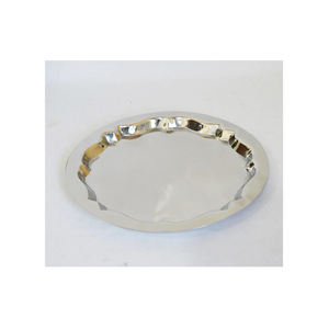 Hot <b>Mirror</b> Polish Stainless Steel <b>Tray</b> Hot Sale Modern Luxury Expensive Hammered/Embossed Fruit Server Dish Premium Desert Dish - Product Image 1