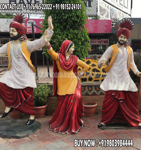 Acheter Statues Punjabi grandeur nature pour Mehndi Decor Punjabi Wedding Jago Decor With FRP Statues Statues en fibre de verre Punjabi Parties - Product Image 6