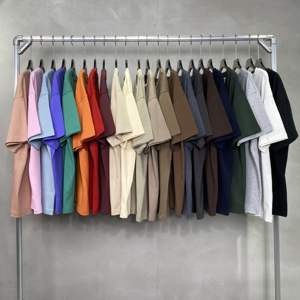 Camiseta de algodón en blanco Camiseta de hombro caído de gran tamaño Logotipo personalizado Camiseta de peso pesado de alta calidad para hombres - Product Image 1