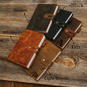 Genuine <b>Leather</b> Luxury High Quality A5 <b>Refillable</b> <b>Notebook</b> Cover Case Journal Holder Organizer for Office Business Travel - Product Image 5