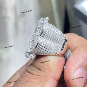 <b>Silver</b> Dollar Sign <b>Ring</b> <b>Silver</b> Iced Out Money Symbol <b>Silver</b> <b>Statement</b> <b>Ring</b> - Product Image 2