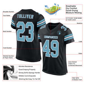 Maillot de football américain coupe athlétique jeunesse adapté à la pratique jeu formation école Club équipe uniforme personnalisé - Product Image 4