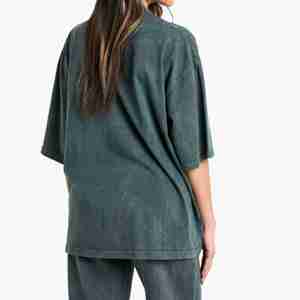 เสื้อยืดโอเวอร์ไซส์ผู้หญิง คอกลม แขนเสื้อแบบดรอปโชว์เดอร์ สไตล์สตรีทแวร์ ผ้าฝ้าย 100% คุณภาพสูง ขายส่ง รับผลิตตามแบบ - Product Image 2