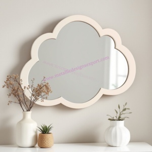 Elegant Cream Cloud Wall <b>Mirror</b>, Stylish Frame <b>for</b> Modern or Classic Interiors Perfect <b>for</b> <b>Bathroom</b> Bedroom or Living Room Decor - Product Image 6