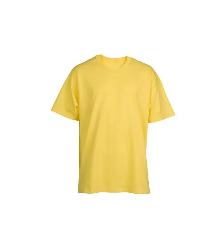 Yellow Color Hot Sale O Neck Plus Size Short Sleeve Cotton Custom Logo Printing Best Quality T Shirt For Men's From Bangladesh