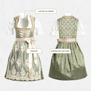 เดรสสำหรับผู้หญิงเดรส100% สไตล์บาวาเรียไม่ซ้ำใครมีกระดุมด้านหน้าผ้าทอลายสีทึบระบายอากาศได้ดีเป็นมิตรกับสิ่งแวดล้อม - Product Image 6
