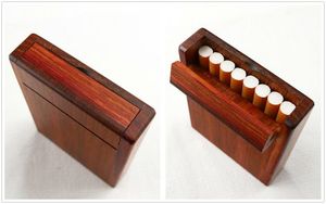 Étui à cigarettes et boîte de rangement pour tabac en bois classique de luxe, fait main, avec surface polie et fermeture à clapet - Product Image 5