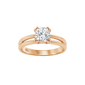 Anillo Serenity Cushion con Diamante Solitario y Aro Dividido, Plata de Ley 925, Oro Vermeil de 14 Quilates, 2.00 Quilates, Diamante Natural, Joyería Fina para Mujer - Product Image 1