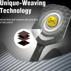 Bajo MOQ Forma personalizada Logotipo Raquetas de paleta de carbono Durable Uso de entrenamiento de alta calidad Raqueta de paleta duradera de carbono para la venta 2025 - Product Image 5