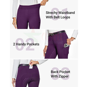 Fournisseur de pantalons d'équitation imperméables et coupe-vent à taille mi-haute, leggings d'équitation pour femmes, vente en gros, directement de l'usine - Product Image 3