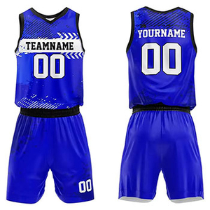 Maillot de sport de basketball personnalisé 100% polyester, séchage rapide et respirant, polyester sublimé, taille plus, ensemble pour les sports d'été - Product Image 1