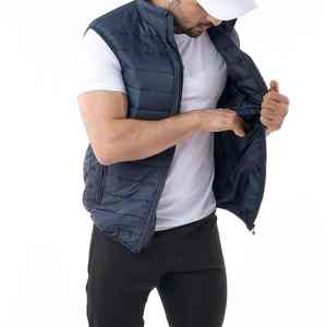 2025 nuevo elegante personalizado ligero cálido burbuja sin mangas de talla grande abrigo de cintura hombres chaqueta sin mangas acolchada para hombres - Product Image 6