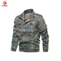 Chaqueta Vaquera de Moda para Hombre, Estilo Vintage Lavado, Ecológica, Informal, Ropa de Exterior, Etiqueta Personalizada, Marca Privada, Servicios OEM