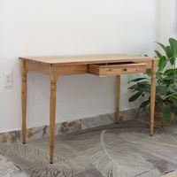Bureau d'écriture convertible FURAKA CD01A en bois d'acacia massif, design antique et vintage, avec tiroir et hauteur réglable, pour la maison