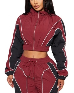 Survêtement coupe-vent pour femme de qualité supérieure, respirant, avec doublure en maille, fermeture éclair, en nylon, grandes tailles - Product Image 6