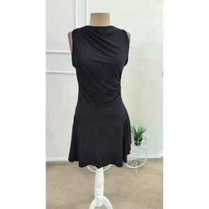 Robe courte sans manches à col semi-montant pour femme, 34965 - Noir - Product Image 6