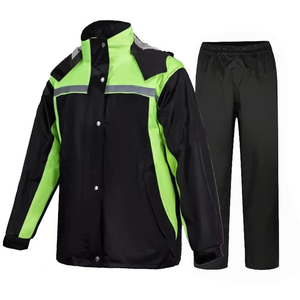 เสื้อกันฝนพีวีซีโพลีเอสเตอร์สำหรับผู้ชายชุดกันฝนจักรยานมอเตอร์ไซค์สะท้อนแสงกันน้ำแฟชั่นตามสั่ง - Product Image 3