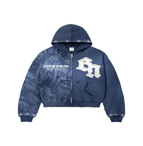 2025 nueva moda 480 GSM 100% algodón cremallera Sudadera con capucha DTG impresión con tela transpirable de alta calidad - Product Image 6