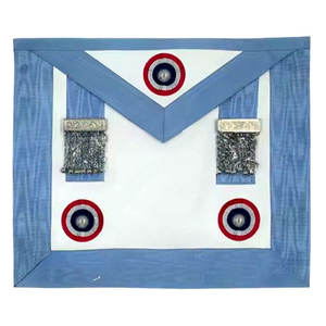 2025 Delantal De Maestro De Rito De Emulación Inglesa En Cuero 3 Rosetas Y Colgantes - Product Image 1